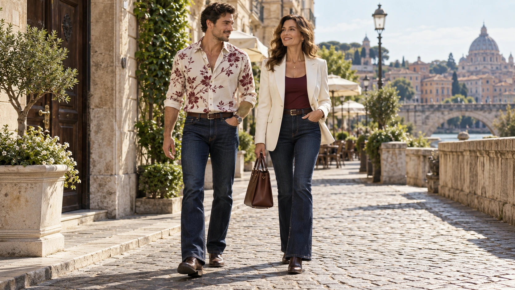Original denim silhouettes in an editorial street setting