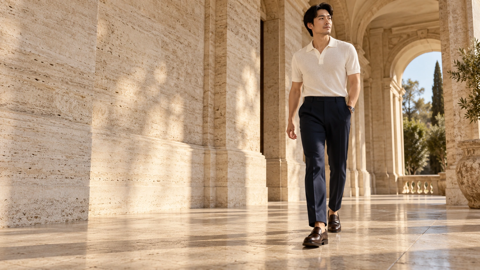 Leather footwear in an original fashion editorial